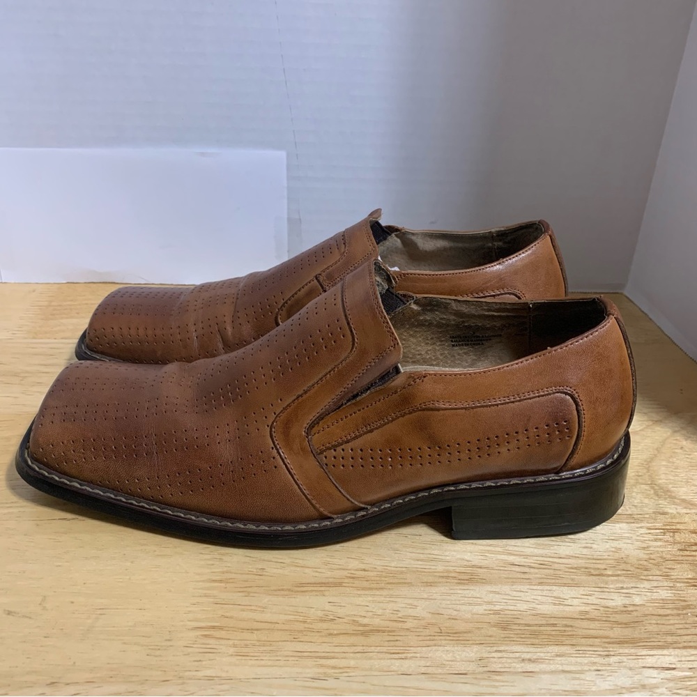 Giraldi‎ Men's Leather Slip-On Camel Color Boat Shoes Size 9 US